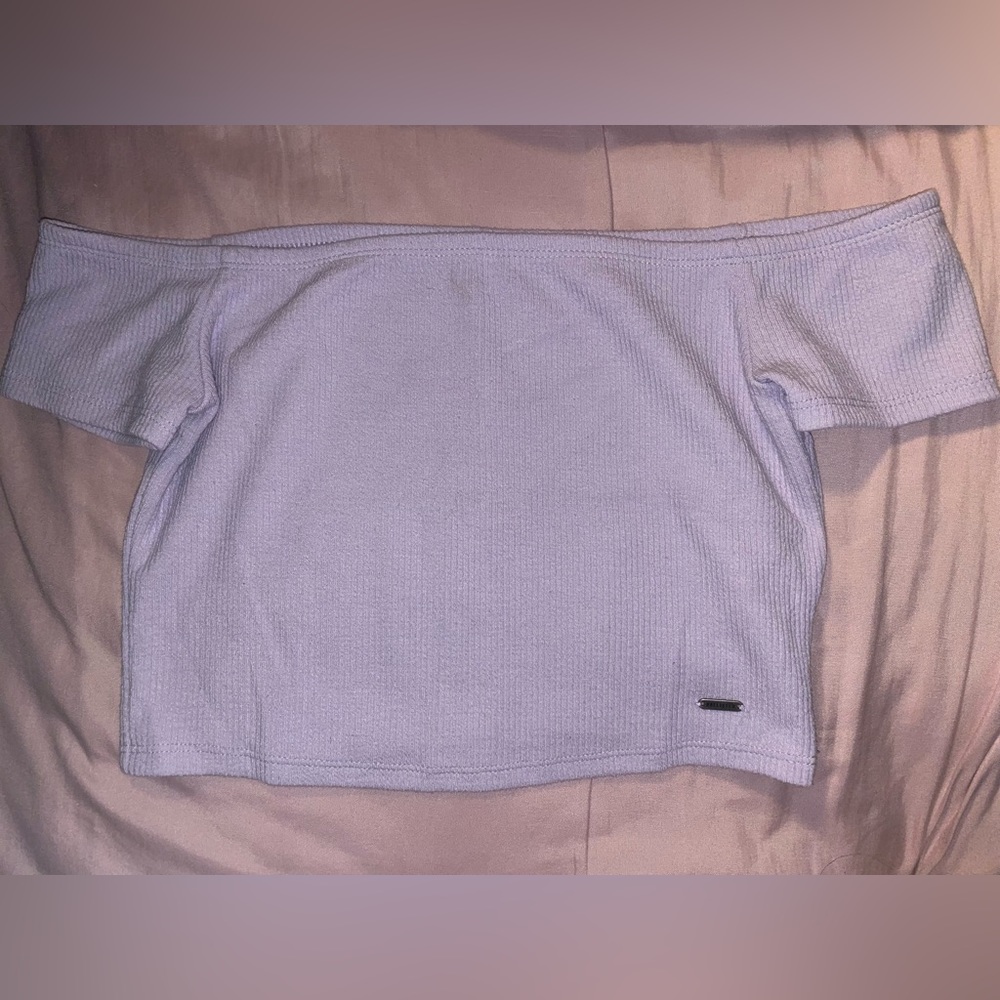 Off the Shoulder Crop Top - Lavender